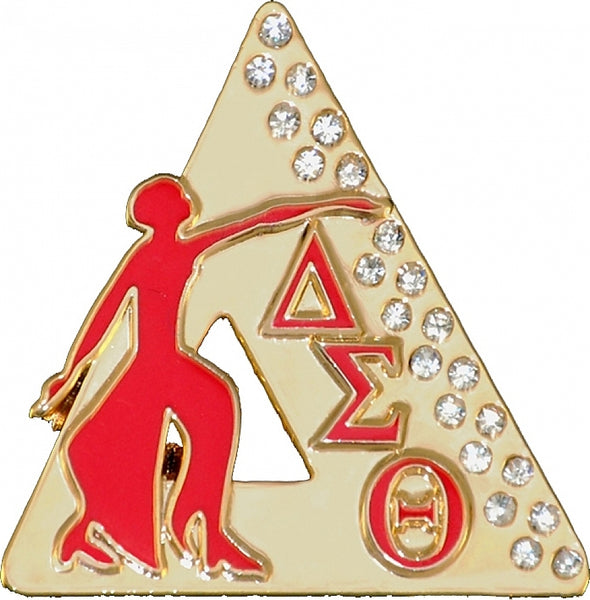 Delta Sigma Theta Sorority Diva Jewels Lapel Pin Gold