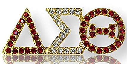 Delta Sigma Theta Sorority Swarovski Crystal Pin in Gold