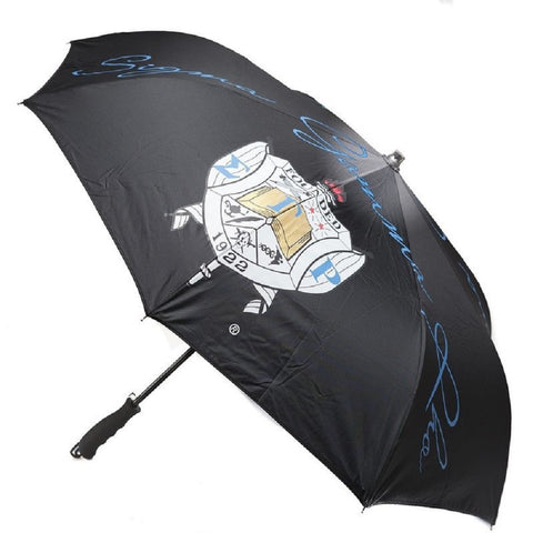 Sigma Gamma Rho Sorority Upside Down Inverted Dual Layer Umbrella Black