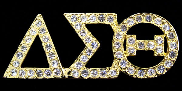 Delta Sigma Theta Sorority Gold Crystal Pin