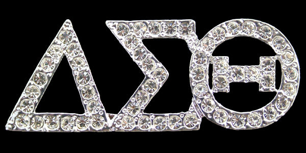 Delta Sigma Theta Sorority Silver Crystal Pin