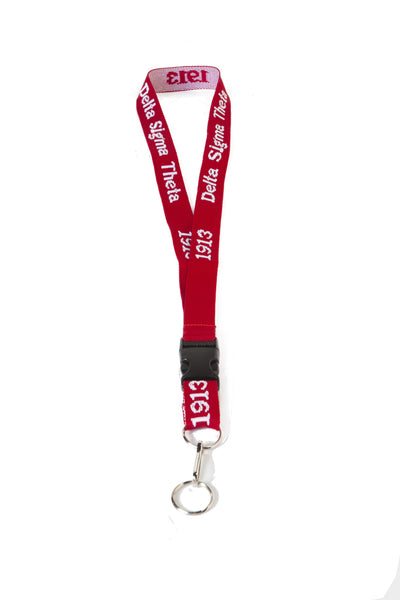 Delta Sigma Theta Sorority Woven Embroidered Lanyard w/ Year