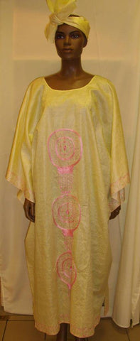 Bubu Light Yellow & Pink Dress