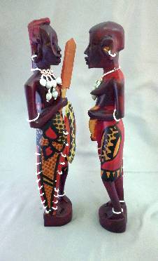 Kelechi African Authentics - Hand-painted Maasai Couple
