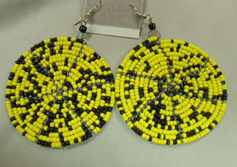 Black and Yellow Kenyan Earrings