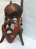 Unique Mahagony Wood Warrior Mask From Guinea 20x8 in