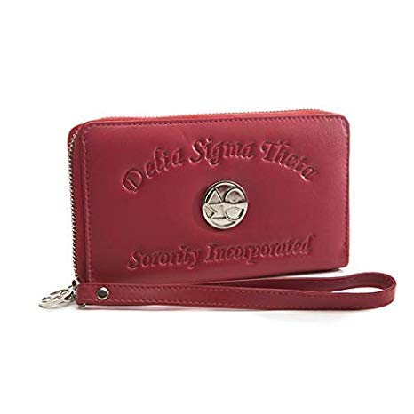 Delta Sigma Theta Sorority Ladies Embossed Soft Leather Wallet
