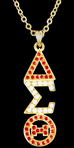 Delta Sigma Theta Sorority Austrian Gold Crystal Necklace