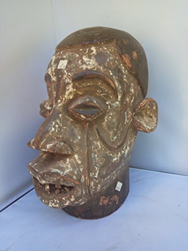 Rare Antique Boki Helmet Headress Mask From Cross River, Nigeria 14x10 in