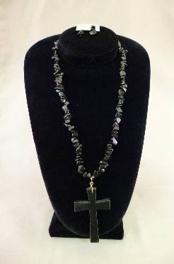 Black Cross Necklace Set