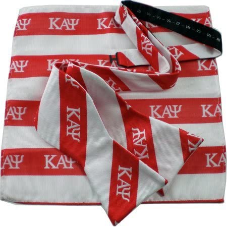 Kappa Alpha Psi ‎Red & White Bow Tie & Handkerchief Set