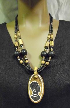 African Princess Wooden Necklace