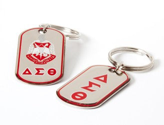 Delta Sigma Theta Sorority Dog Tag Keychain
