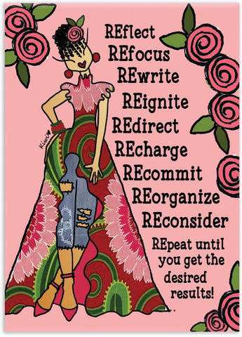Reflect Refocus Rewrite Magnet by Kiwi McDowell