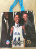 New Obama- "The First Family /Golden Warriors 44 T Shirt NBA Champions " 18 x 18 Extra Large Full Color Glossy - Shopping Bag / 4 Sided