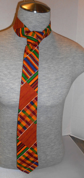 African Kente cloth pattern Men Necktie: Style 2