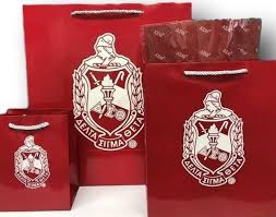 Delta Sigma Theta Sorority Paper Gift Bag Set with Decorative Tissue