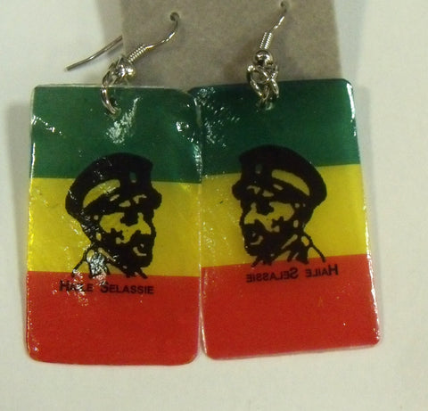 Ethiopian Flag earring  with E.Hailesellassie picture
