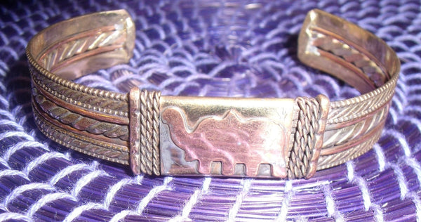AFRICAN ELEPHANT BRASS BRACELET
