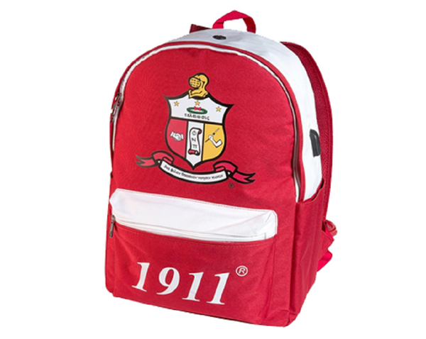 Kappa Alpha Psi USB Port Backpack Red/White