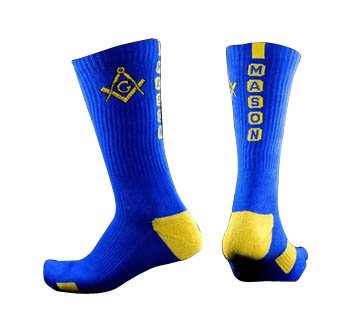 Mason Fraternity Athletic Dry Fit Crew Socks - Blue