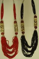 Red or Black Beaded Necklace
