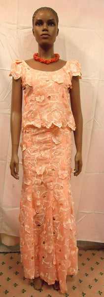 2pc Peach Lace