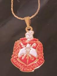 Delta Sigma Theta 1'' Shield Pendant Necklace w/Chain