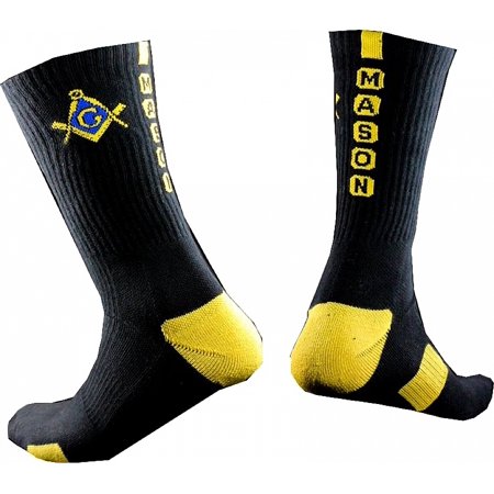 Mason Fraternity Athletic Dry Fit Crew Socks - Black
